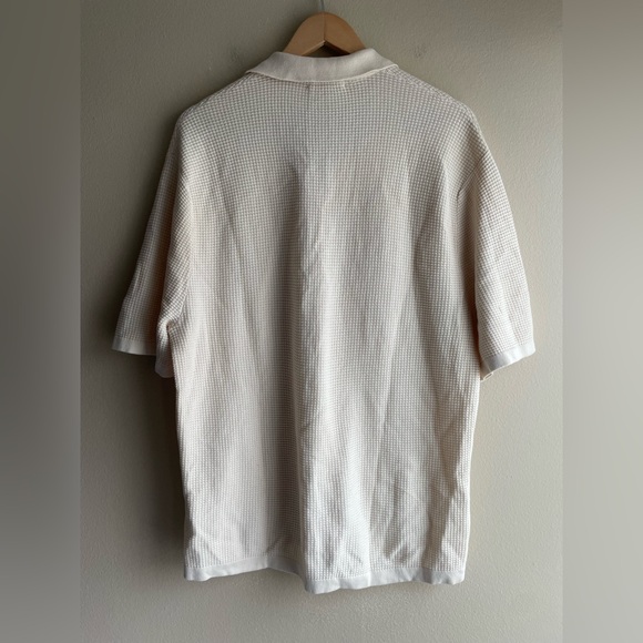 Madewell Men Ivory Johnny Collar Short Sleeve Sweater Polo Size Medium - Picture 10 of 15